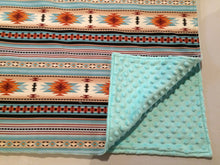 Load image into Gallery viewer, Baby Blanket - Light Teal Southwestern
