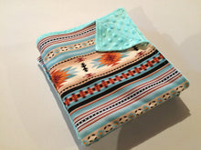 Load image into Gallery viewer, Baby Blanket - Light Teal Southwestern
