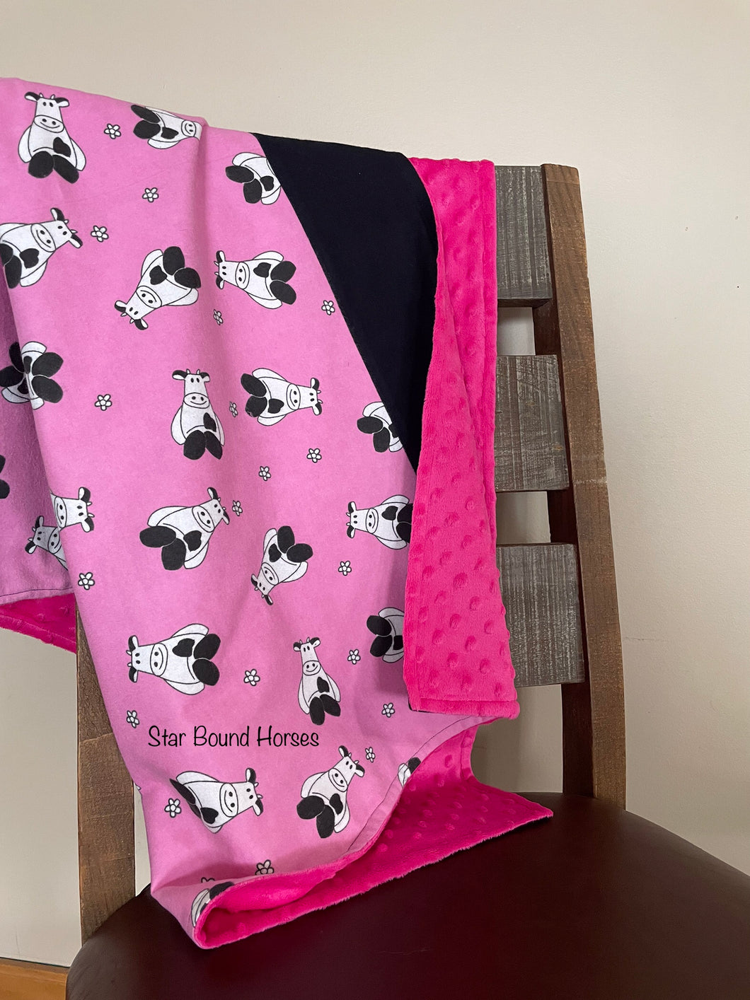 30% off - Baby Blanket - Pink Cows