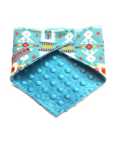 Load image into Gallery viewer, Baby Bib - Teal Crosses Southwestern
