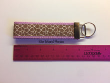 Load image into Gallery viewer, Key Fob - Giraffe Print on Violet

