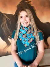 Load image into Gallery viewer, Cowboy Cowl - Blue Horseshoes
