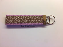Load image into Gallery viewer, Key Fob - Giraffe Print on Violet
