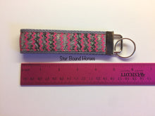 Load image into Gallery viewer, Key Fob - Pink Camo Chevron on Grey
