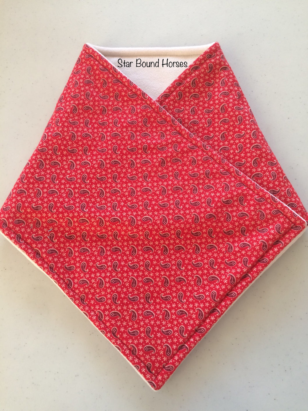Cowboy Cowl - Red Paisley White