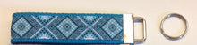 Load image into Gallery viewer, Key Fob - Blue Aztec on Bright Blue
